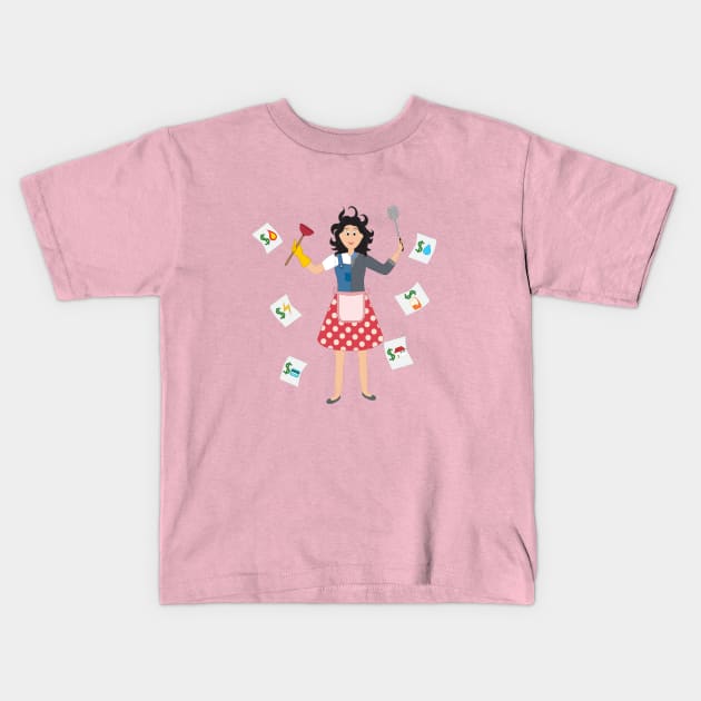 Positive Single Mom Kids T-Shirt by chyneyee